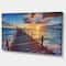 Designart - Beautiful Sunset over Sea Pier - Modern Canvas Art Print